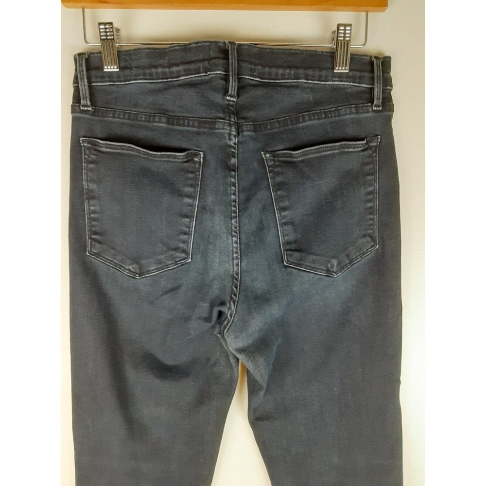 Frame Denim Le High Flare Dark Wash Jeans High Waist Stretch Zip Fly Roxy 30 - Picture 4 of 11